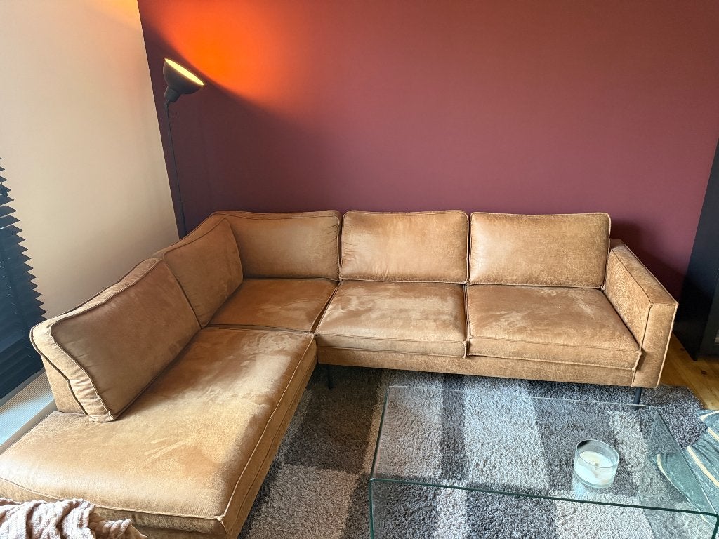 Hoekbank, Huis en Inrichting, Banken | Bankstellen, Ophalen, Overige materialen, 250 tot 300 cm, Gebruikt