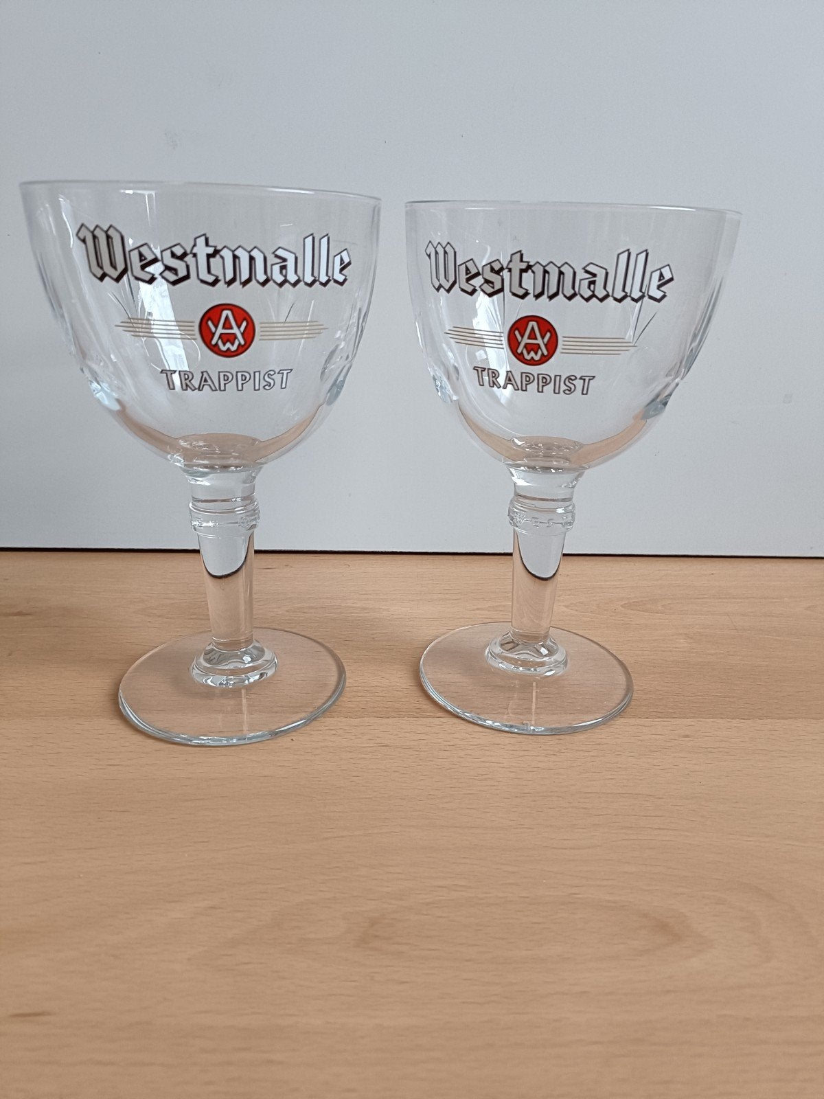 2 Westmalle Trappist glazen 33cl, Verzamelen, Ophalen of Verzenden, Zo goed als nieuw, Glas of Glazen, Overige merken