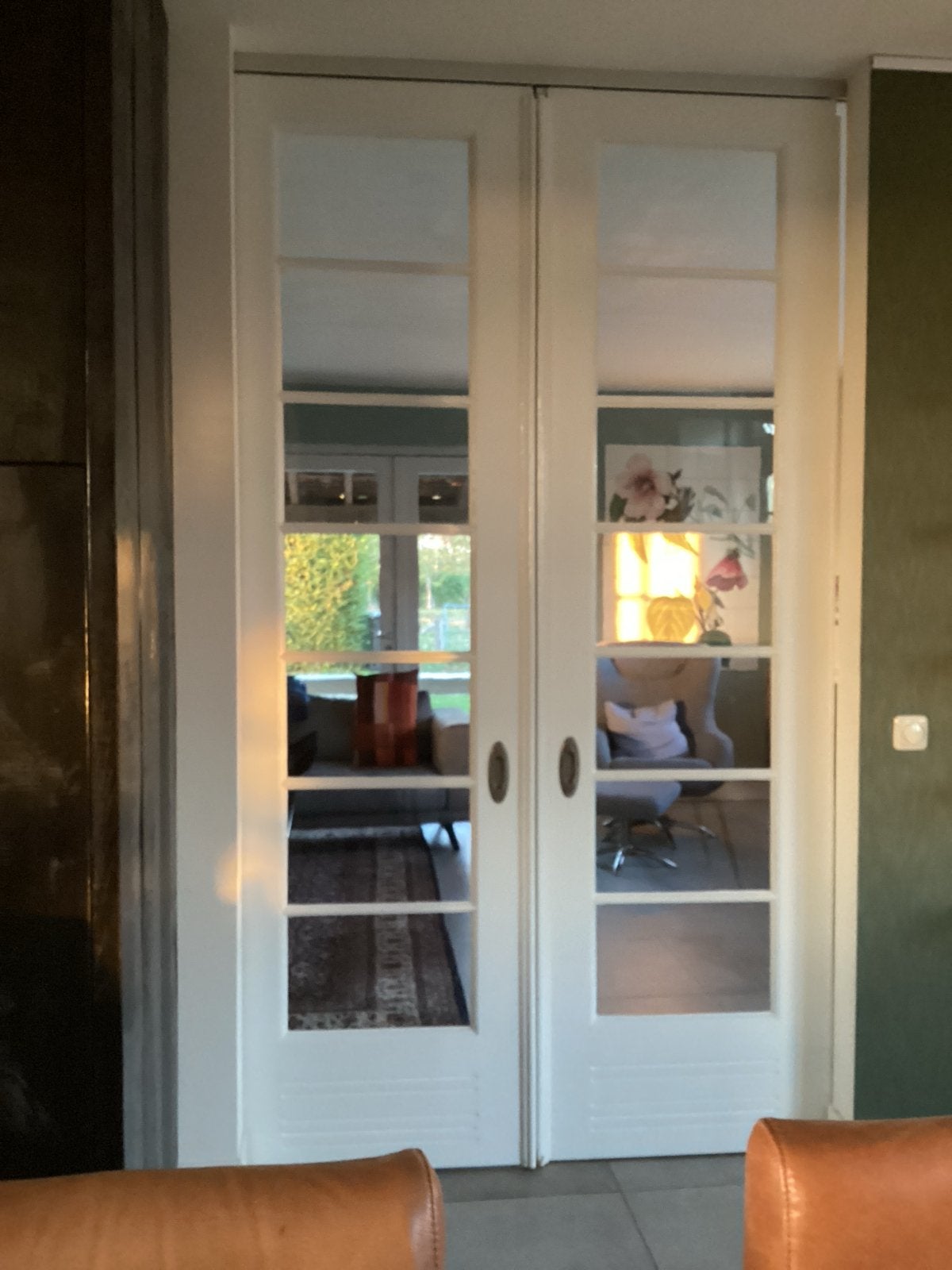 2 Sets van 2 witte binnendeuren met glas, Gebruikt, 80 tot 100 cm, Binnendeur, Ophalen of Verzenden