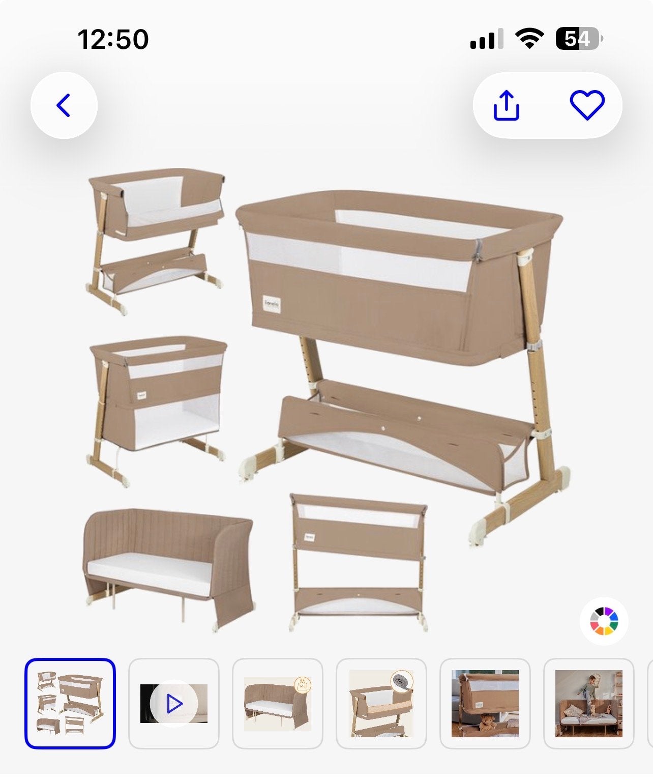 Lionelo Thomi Plus 5in1 Meegroeibed: Co-Sleeper, Babybed, Bo, Ophalen, Verstelbaar, Beige, 190 cm of minder