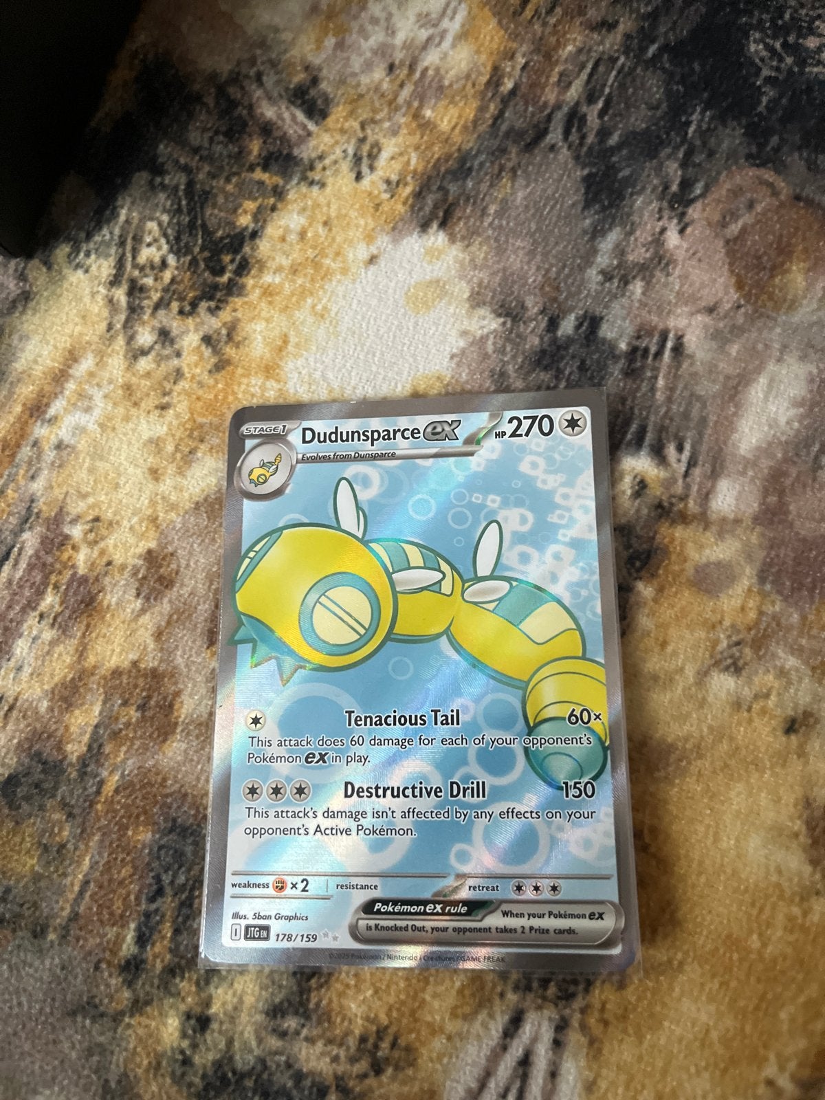 Dudunsparce ex 170/159 Pokémon kaart, Ophalen of Verzenden, Zo goed als nieuw, Losse kaart, Foil