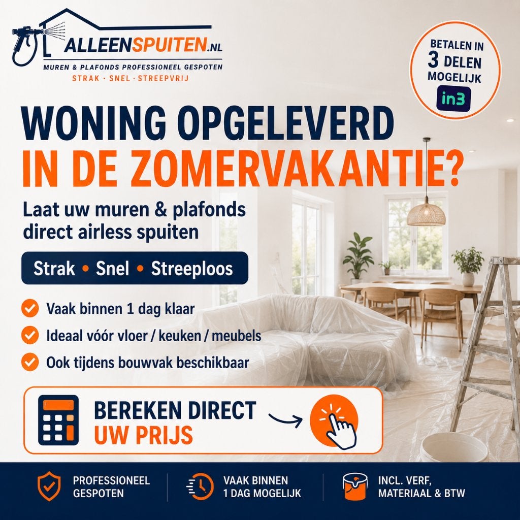 Latex spuiten | Strak in 1 dag | Vanaf €719 | Online offerte, Ophalen, Wit, Nieuw, Verf