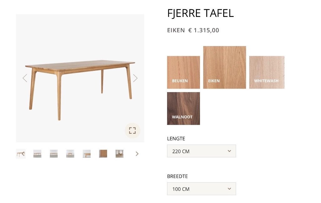 Eettafel eiken Sav&Okse Deens design van De Machinekamer