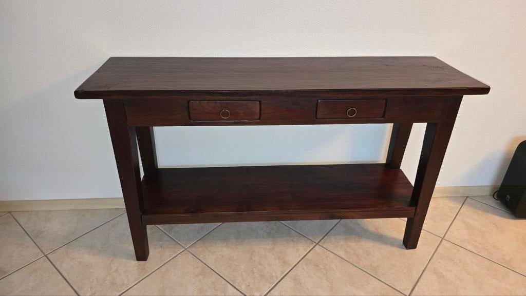 ZGAN Sidetable koloniaal 140x40cm teakhout perfecte staat, Huis en Inrichting, Ophalen, 100 tot 150 cm, Koloniaal, Teakhout