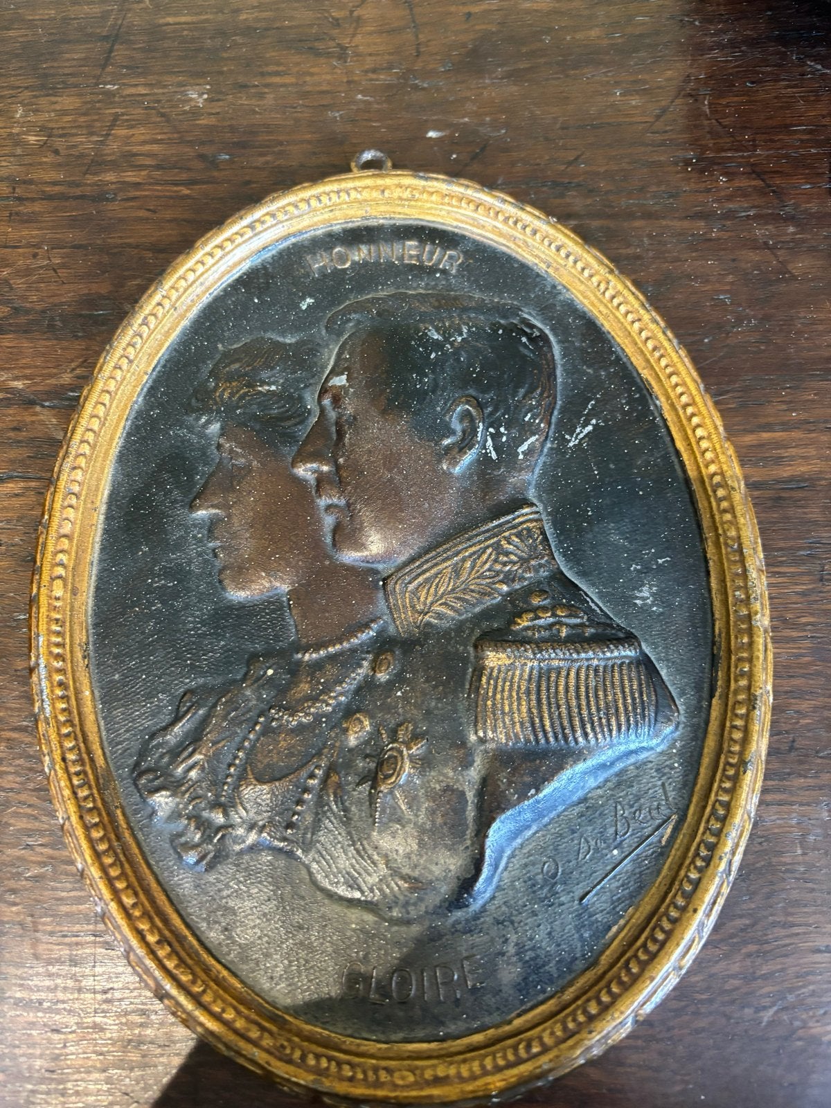 Antiek Medaillon Leopold I & Louise-Marie - Eer & Glorie, Verzenden