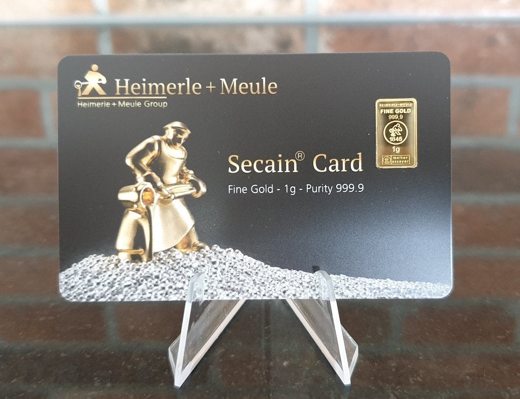 Heimerle en Meule 1 gram .999 goud in certi-card, Postzegels en Munten, Ophalen of Verzenden, Goud