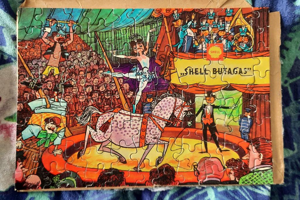 puzzel - shell butagas - 60/70er jaren - 24 x 17 cm, Ophalen of Verzenden, Minder dan 500 stukjes, Zo goed als nieuw, Legpuzzel