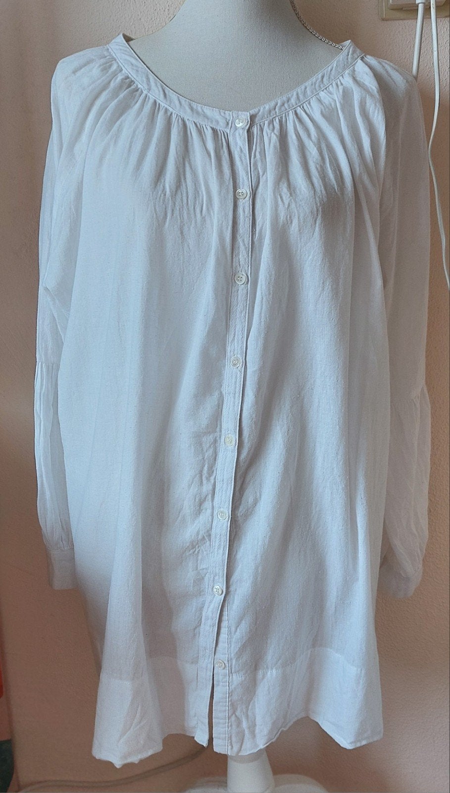 Witte katoenen tuniek/blouse van SYLVER mt 42/44, Sylver, Wit, Maat 42/44 (L), Ophalen of Verzenden