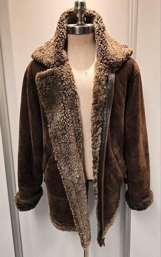 Heren lammy coat pilotenjas - maat M - lamsleer lamsvacht, Kleding | Heren, Jassen | Winter, Ophalen of Verzenden, Zo goed als nieuw