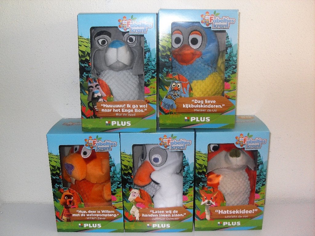 De Fabeltjeskrant Handpoppen Set Compleet! Poppenkast Poppen, Met doos, Overige merken, Overige karakters, Overige typen