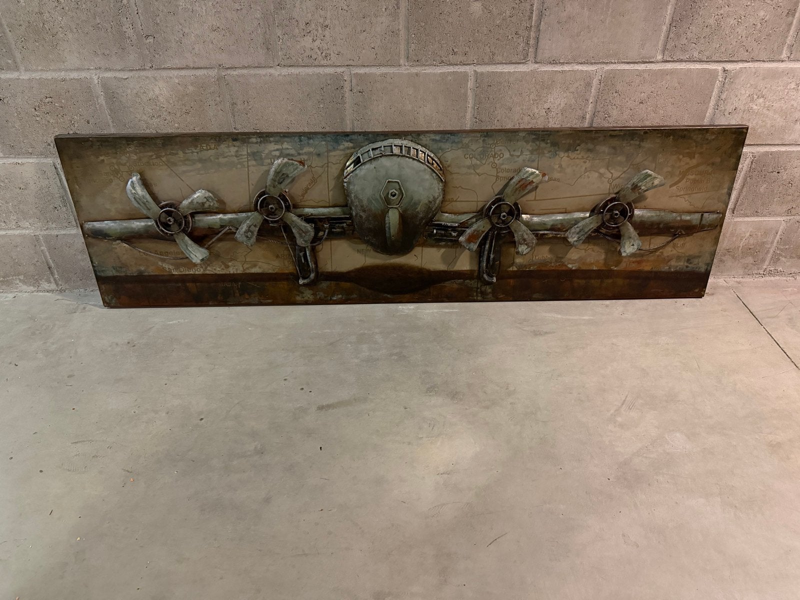Industriële Wanddecoratie Vliegtuig, Ophalen, Metaal, Wandsculptuur, Industrieel