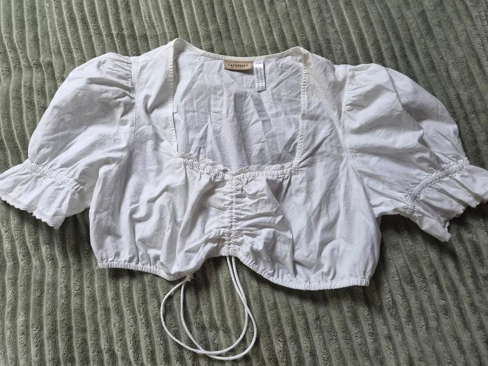 Witte Dirndl Blouse van Landhaus, Maat 46, Wit, Maat 42/44 (L), Ophalen of Verzenden, Zo goed als nieuw