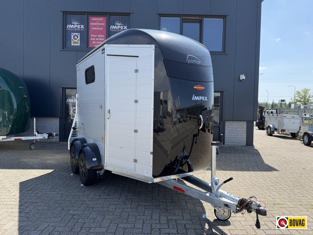 Bij Impex Bockmann Portax SKA WCF Alu, zadelk, 1-vleugeldeur, Dieren en Toebehoren, Nieuw, Aluminium, 2-paards trailer