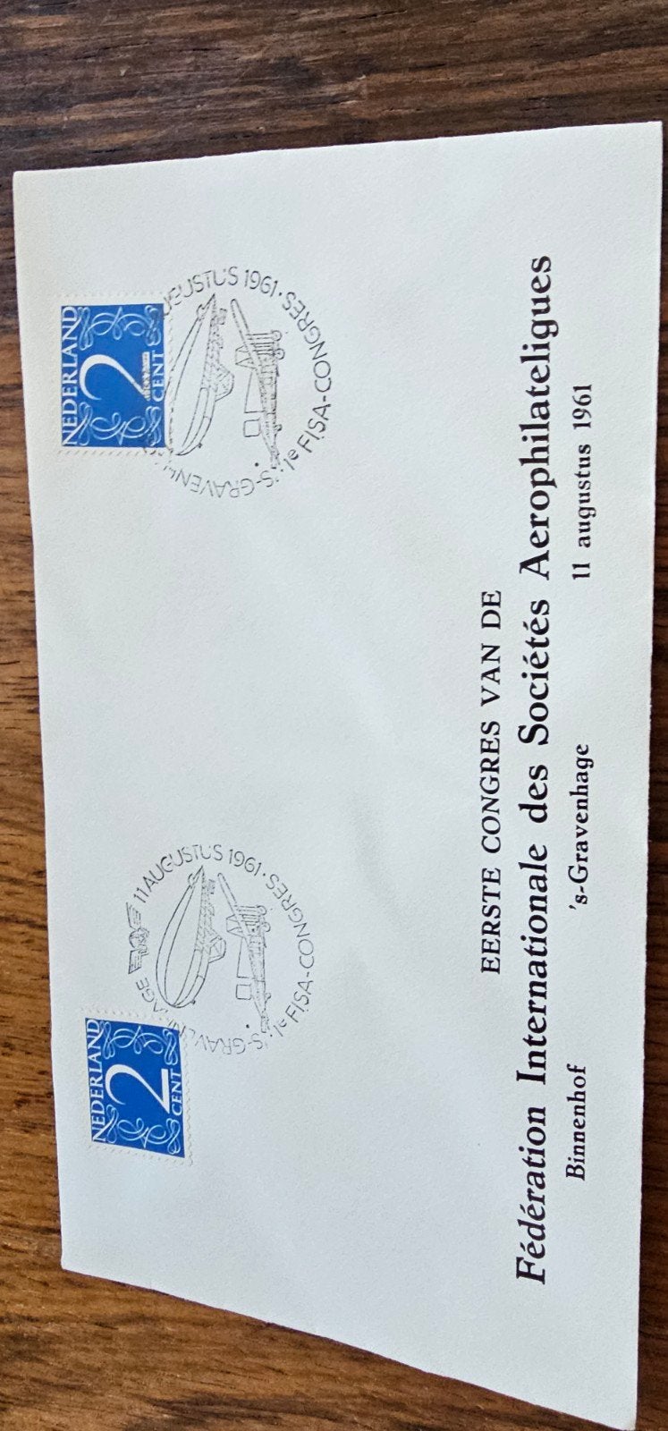 Eerste Congres Aerophilatelie 1961 - Nederland Envelop, Verzenden, Envelop