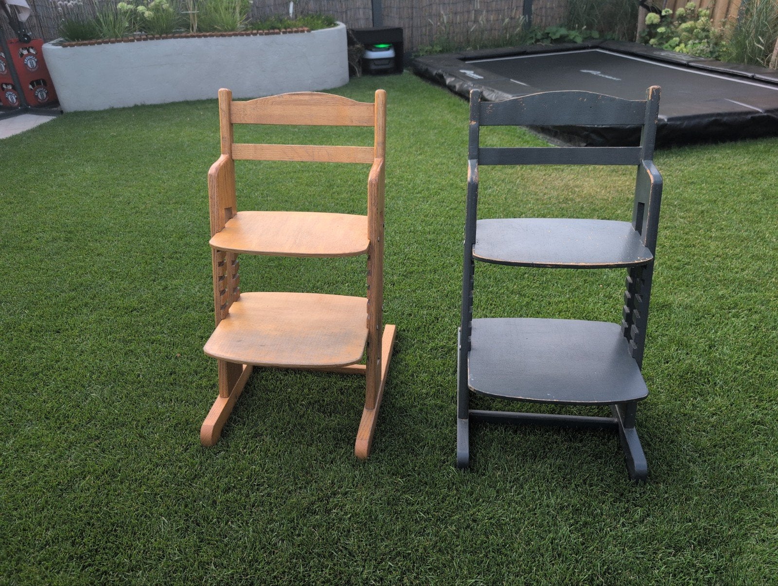 2x triptrapstoel €7,50 per stuk, Tuin en Terras, Tuinstoelen, Ophalen, Gebruikt, Hout