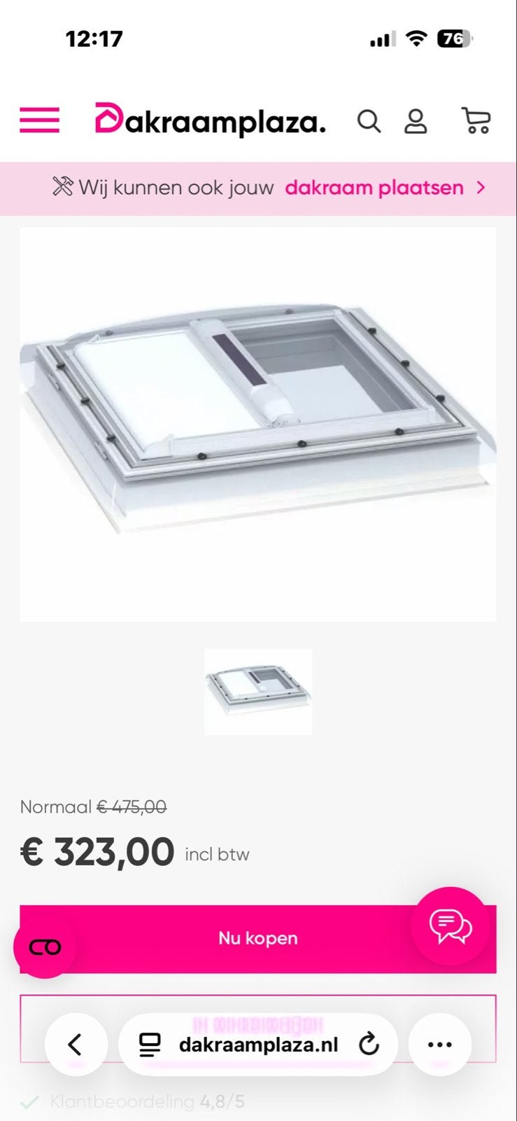 Nieuw Velux INTEGRA Dakraam CVP 120x120cm, Ophalen, 120 tot 160 cm, Nieuw, 120 tot 160 cm
