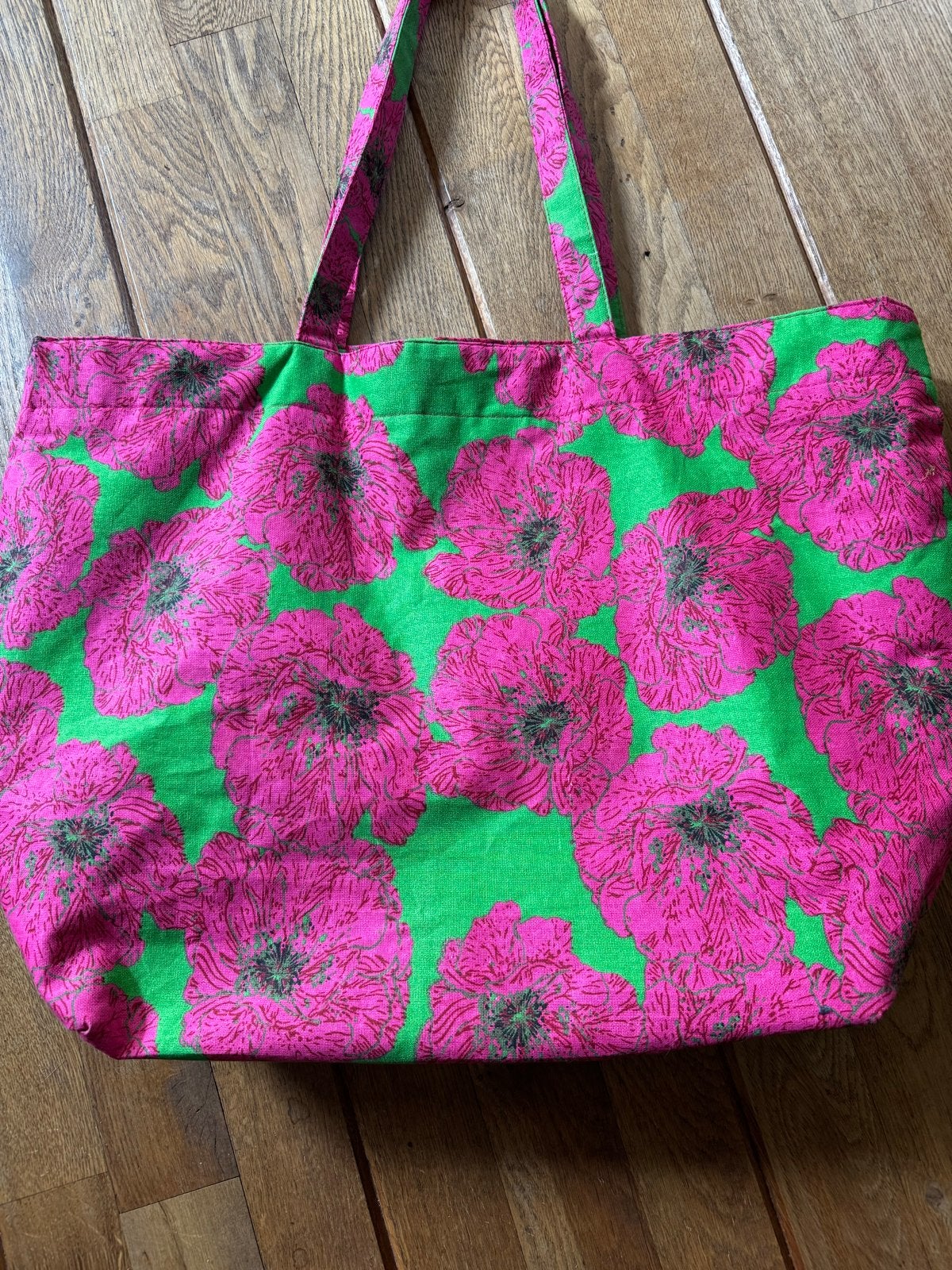 Shoeby shopper met bloemenprint in roze en groen, Ophalen of Verzenden, Zo goed als nieuw, Roze, Shopper