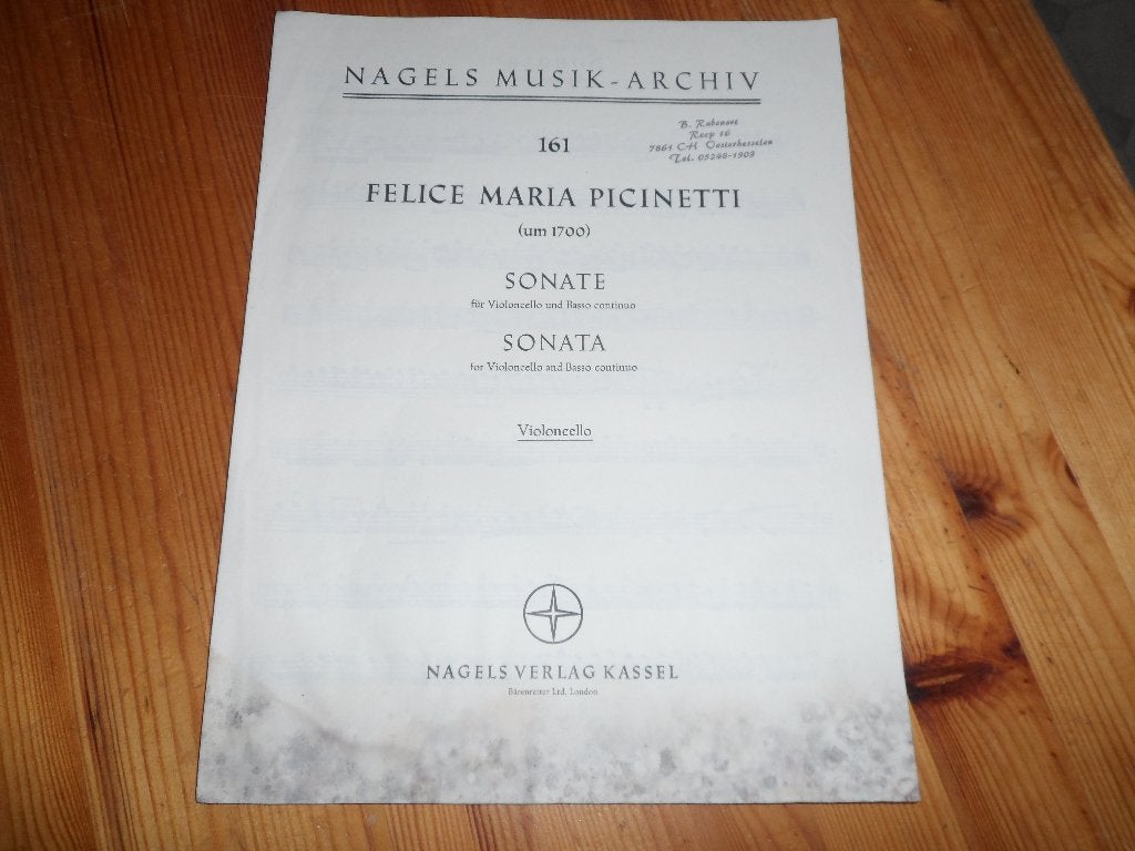 F. M. Picinetti - sonate, Gebruikt, Klassiek, Ophalen of Verzenden, Artiest of Componist