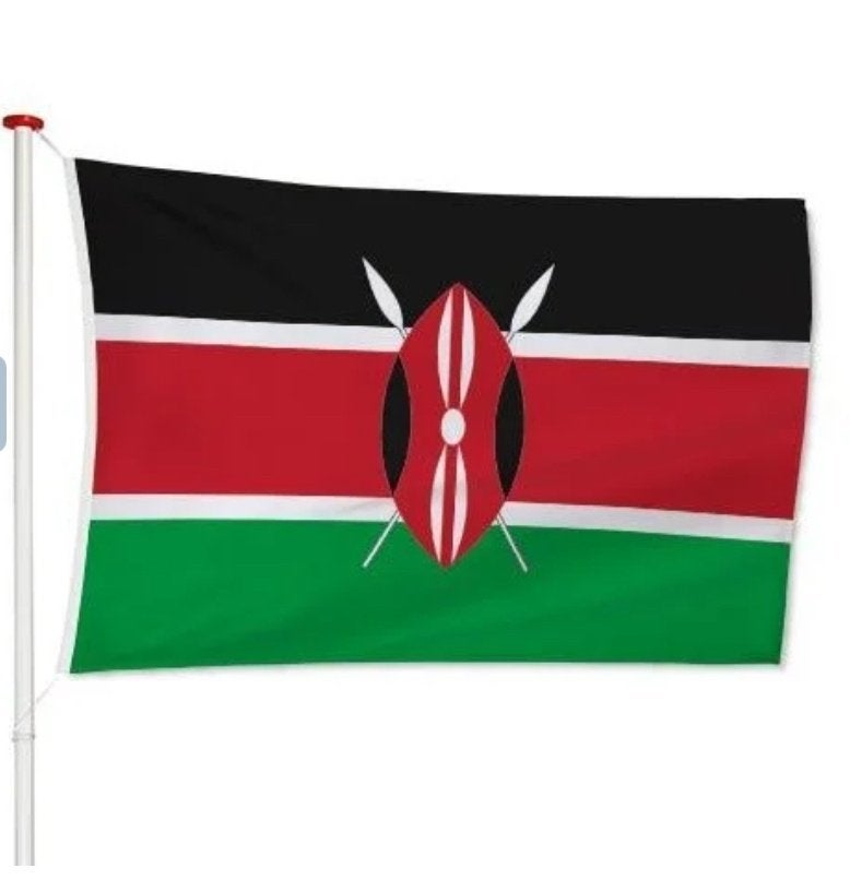 Diverse vlaggen (USA, Rep. Dominica, Kenia, Spanje), Ophalen of Verzenden