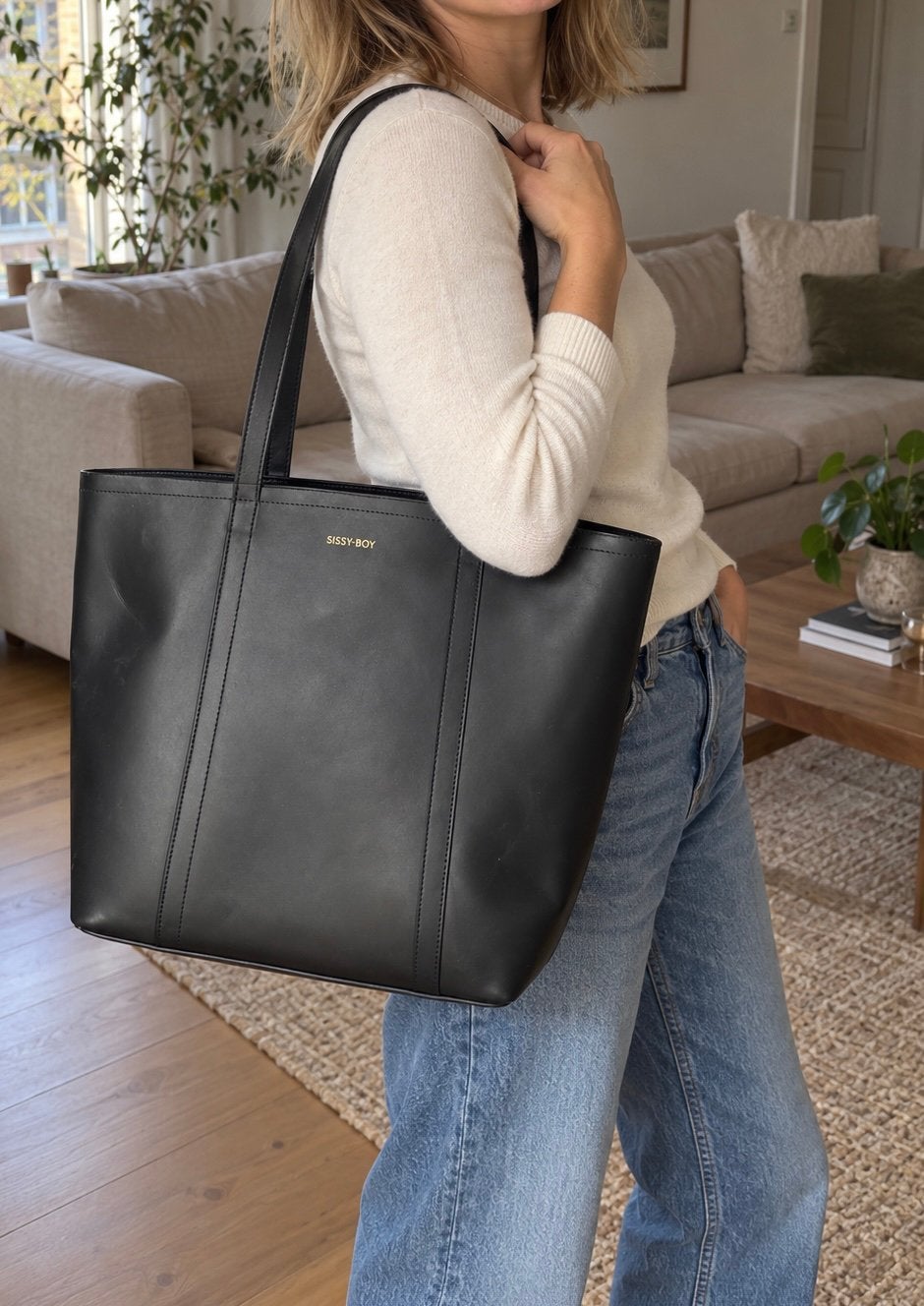 Sissy-Boy zwarte leren shopper, Ophalen of Verzenden, Zo goed als nieuw