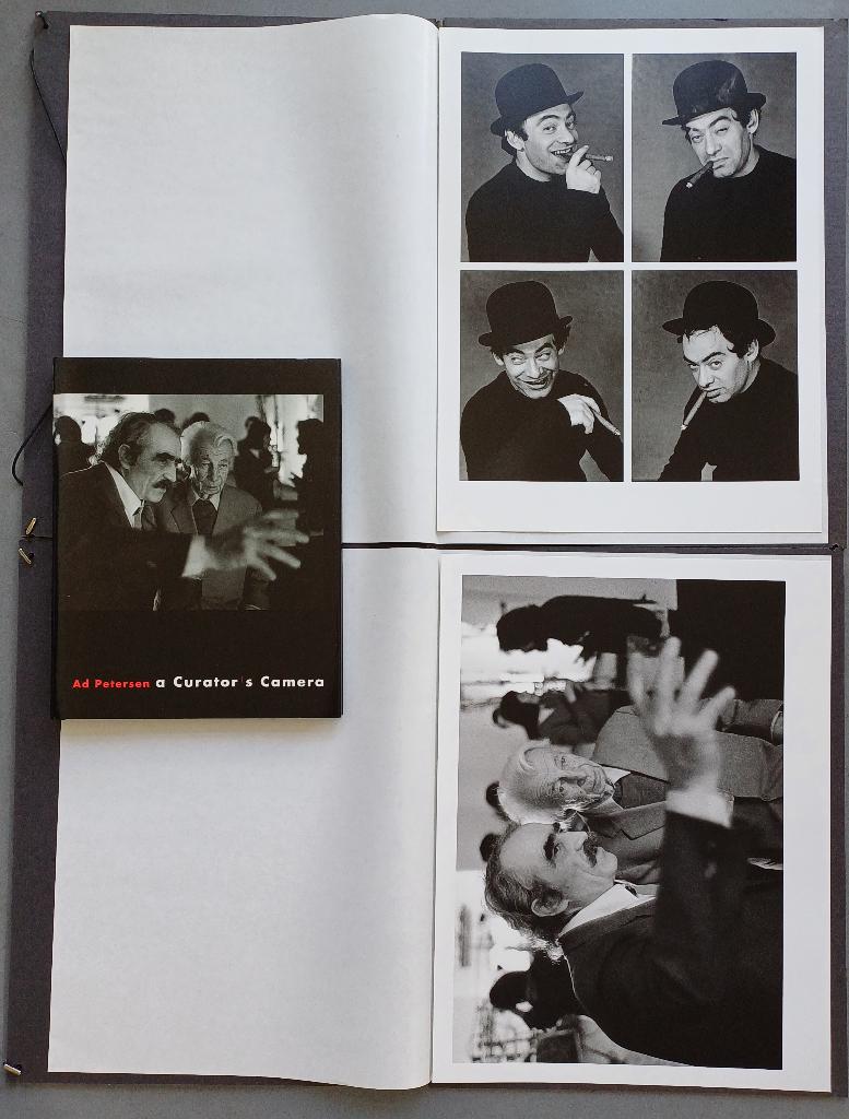 Ad Petersen - 2 gesigneerde foto's R. Topor,  Jean Tinguely, Ophalen of Verzenden