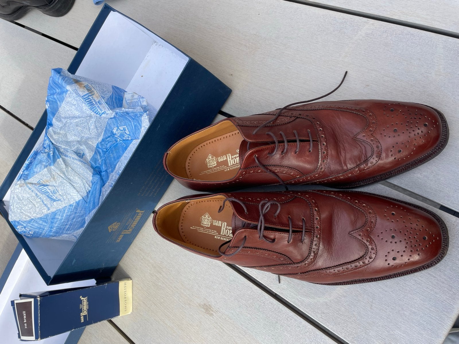 Van Bommel  leren veterschoenen - Maat 44 (UK 10), Ophalen of Verzenden, Gedragen, Bruin, Veterschoenen
