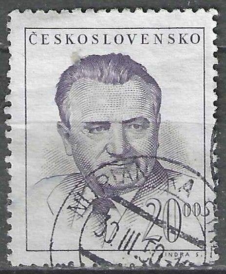 Tsjechoslowakije 1948/1952 - Yvert 481 - Gottwald - 20k (ST), Verzenden, Overige landen, Gestempeld