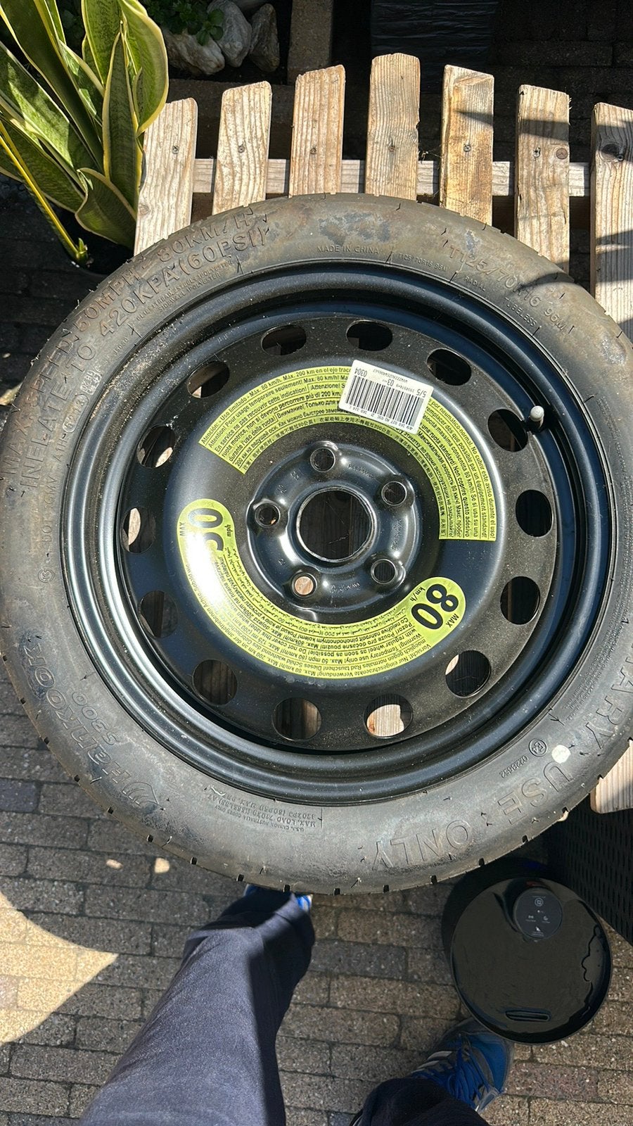 Originele VW thuiskomer 16 inch-5x112 - T125/70 R16 Nieuw, Ophalen, Nieuw