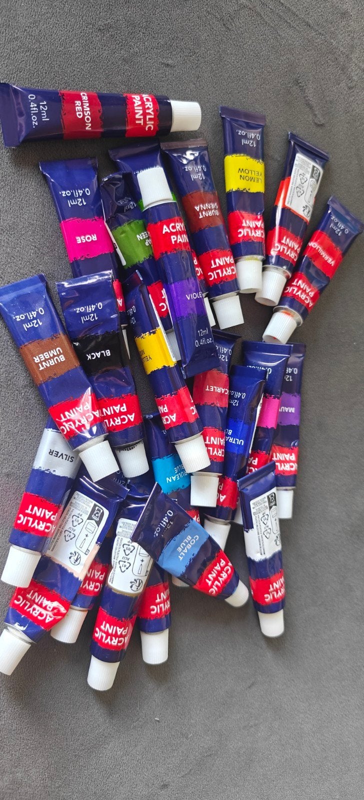 Set van diverse acrylverf tubes (12ml), Ophalen of Verzenden