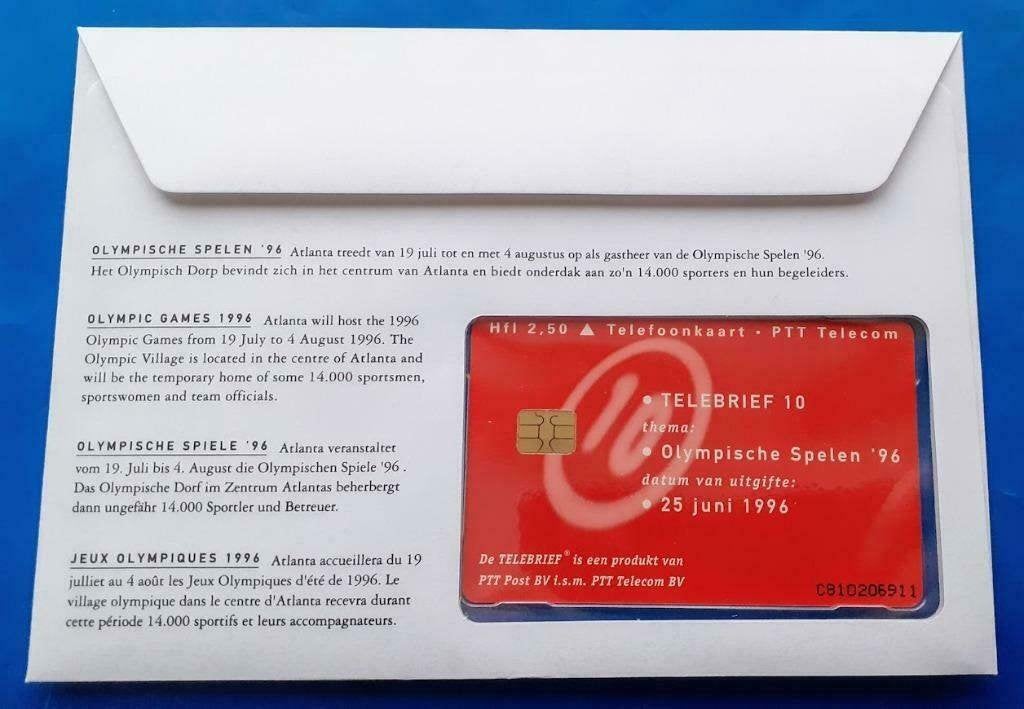 Telebrief 10 Atlanta Olympic Games MCMXCVI - 1996, Verzamelen, Telefoonkaarten, Verzenden, Nederland