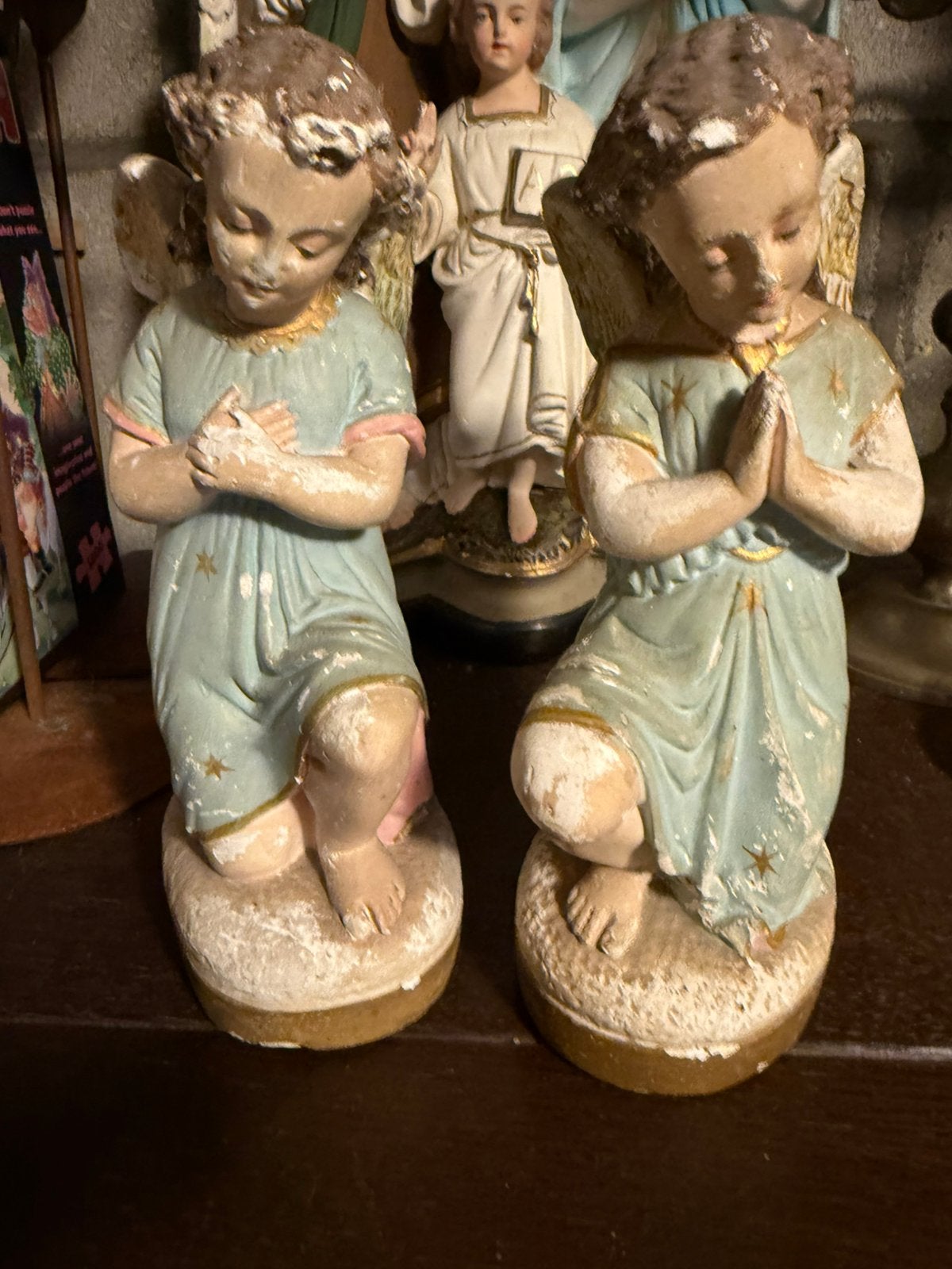 Twee engeltjes van gips., Ophalen of Verzenden, Gebruikt, Dier