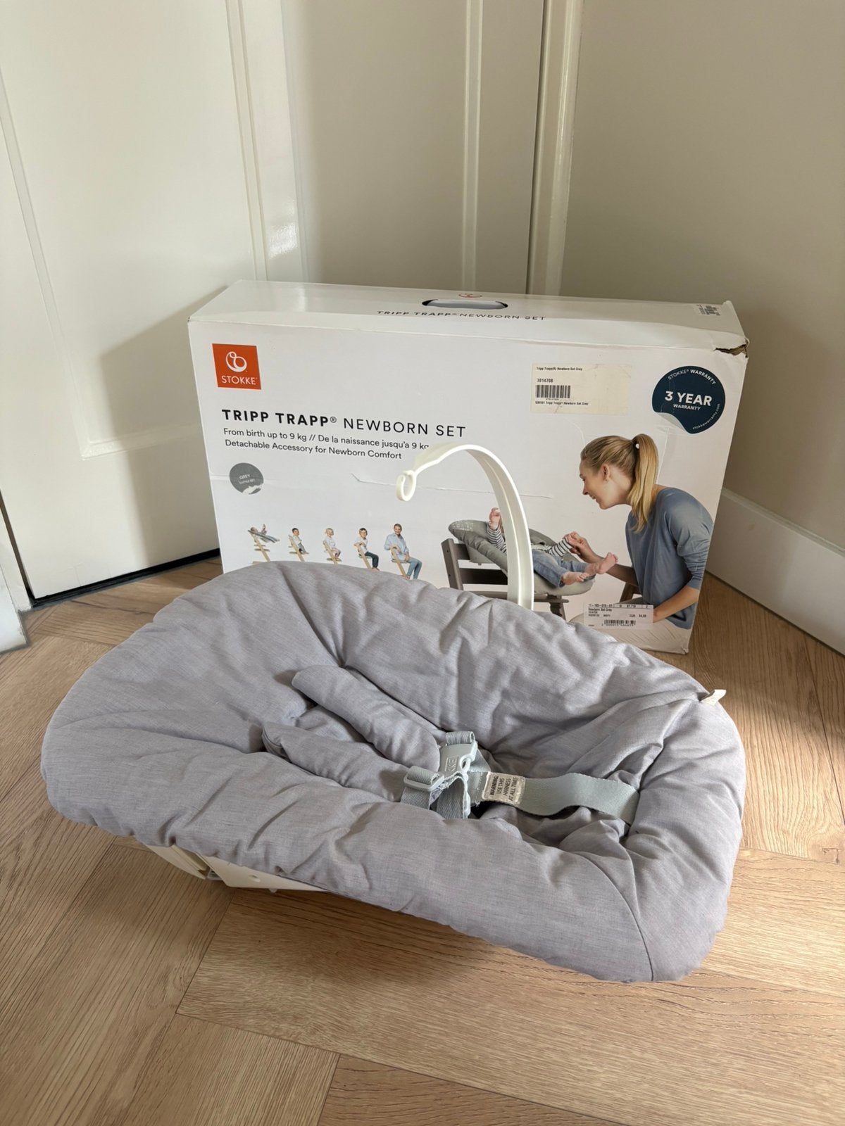 Newborn set /kuipje Origineel Stokke Tripp Trapp Grijs, Kinderen en Baby's, Ophalen of Verzenden, Zo goed als nieuw, Meegroeistoel
