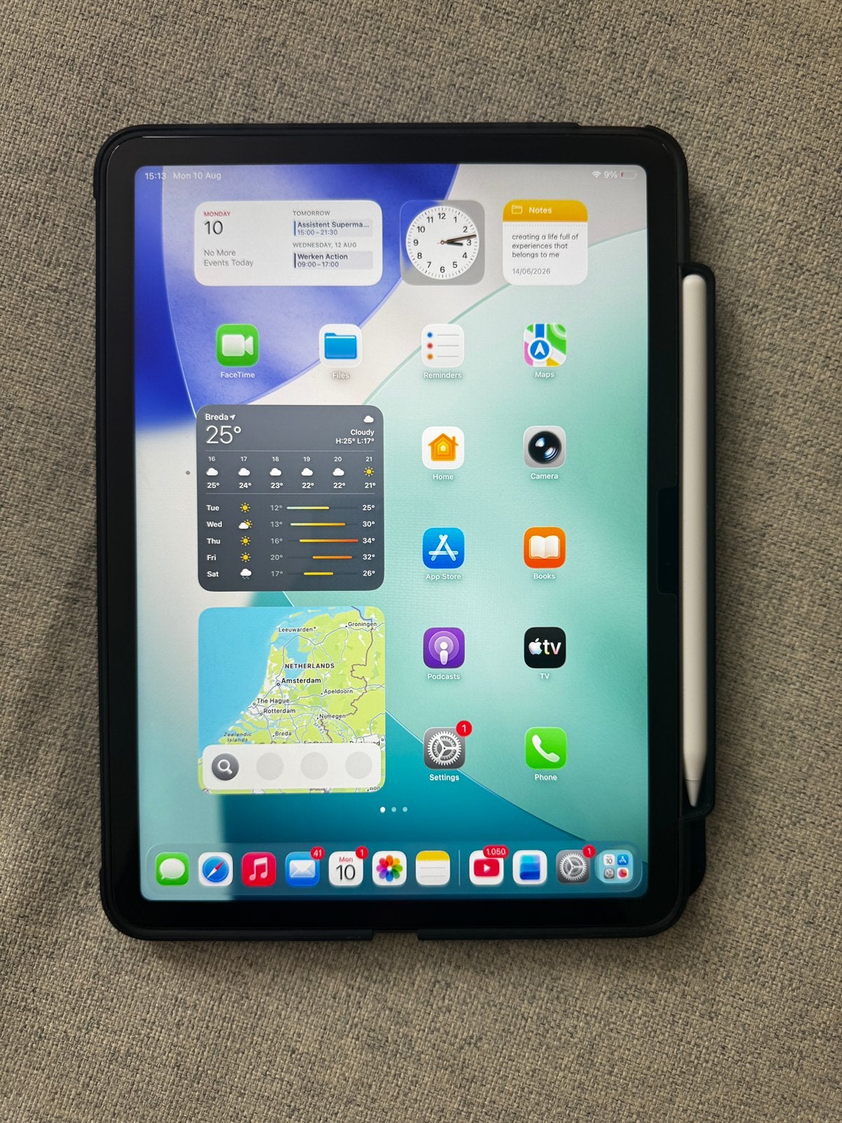 Apple iPad Air 11" (M2) 256GB Space Gray + Apple Pencil Pro, Apple iPad Air, 11 inch, Ophalen of Verzenden, Zo goed als nieuw