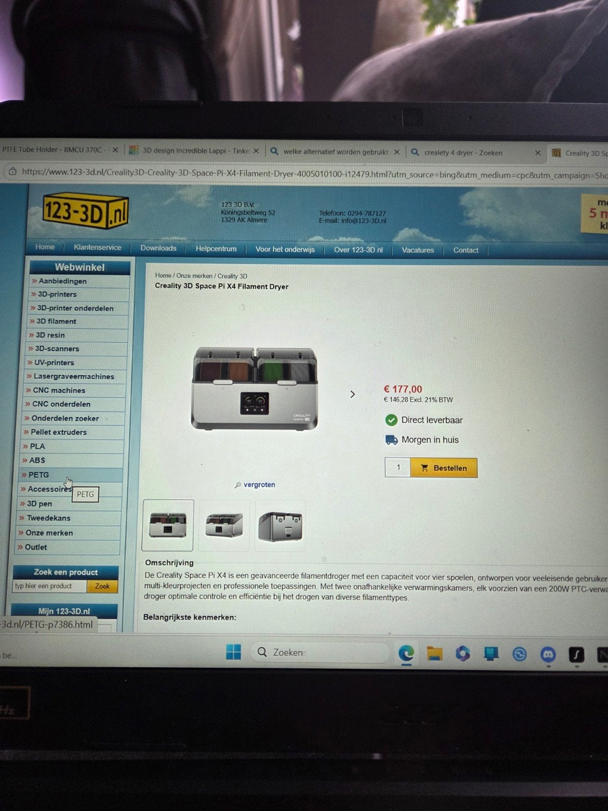 Creality SpacePi X4L Filament Droger - Zo goed als nieuw, Computers en Software, Ophalen of Verzenden, Zo goed als nieuw, Filament