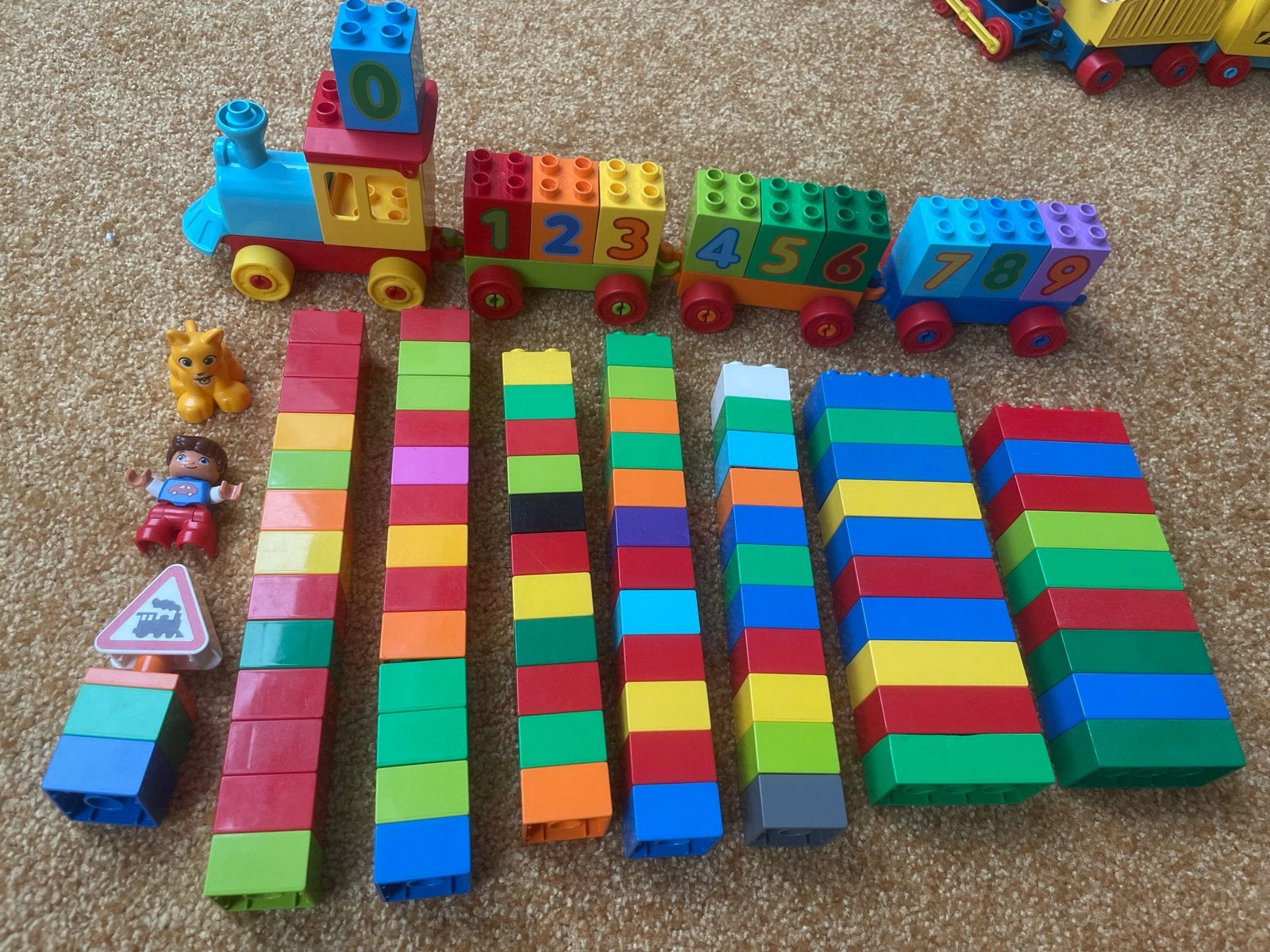 Lego Duplo Trein met Cijfers en Bouwstenen, Inclusief minifiguren, Gebruikt, Verzenden, Duplo