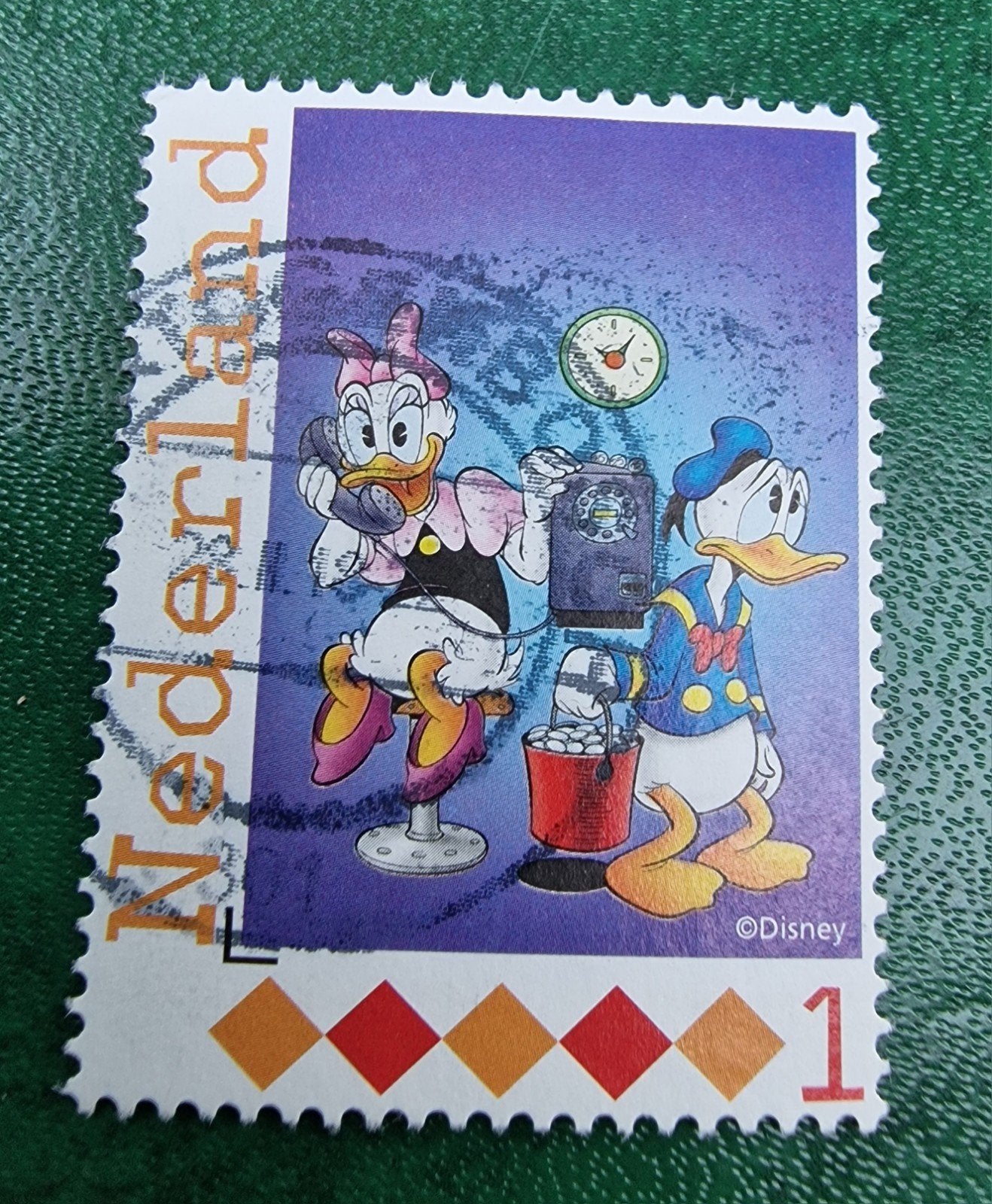 kv1040 persoonlijke postzegel Donald Duck en Katrien Duck, Ophalen of Verzenden, Na 1940, Gestempeld