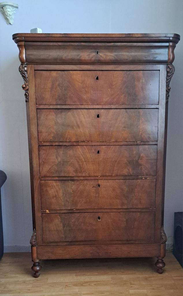 Antieke biedermeier/Louis Philippe chiffonnière/ ladekast, Ophalen