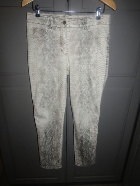 G658 Gerry Weber mt 38 jeans ecru grijs bruin animal print, Maat 38/40 (M), Ophalen of Verzenden, Zo goed als nieuw, Gerry weber