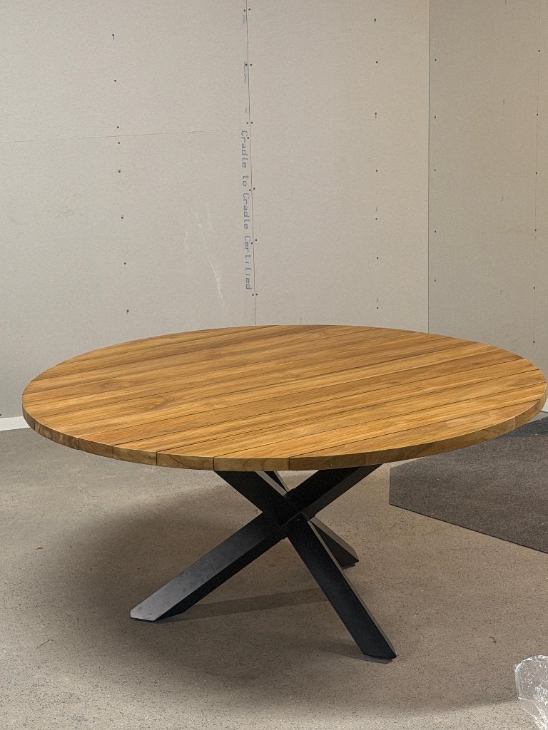 Saar tuintafel 160 centimeter, Ophalen of Verzenden, Zo goed als nieuw, Rond, Teakhout