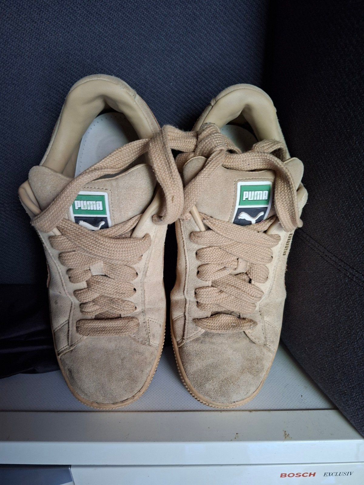 Puma sneakers beige/sand suède maat 9.5/10 ings teab, Ophalen of Verzenden, Zo goed als nieuw