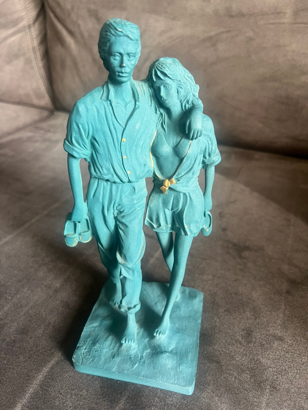 Vintage Man/Vrouw Beeldje Stelletje Polyresin Kunsthars., Ophalen of Verzenden, Zo goed als nieuw, Mens