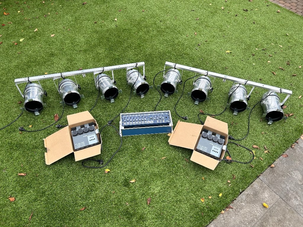 Par56 8x Alu Long nose +Controller+2x Showtec MultiDim MKIII, Ophalen, Gebruikt, Licht, Kleur