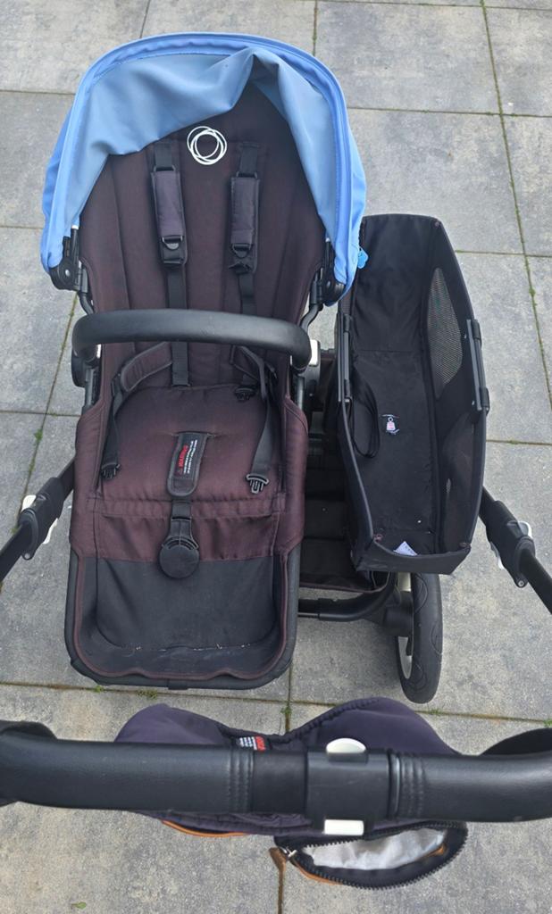 Bugaboo Donkey Duo compleet met accessoires, Gebruikt, Bugaboo, Ophalen of Verzenden, Combiwagen