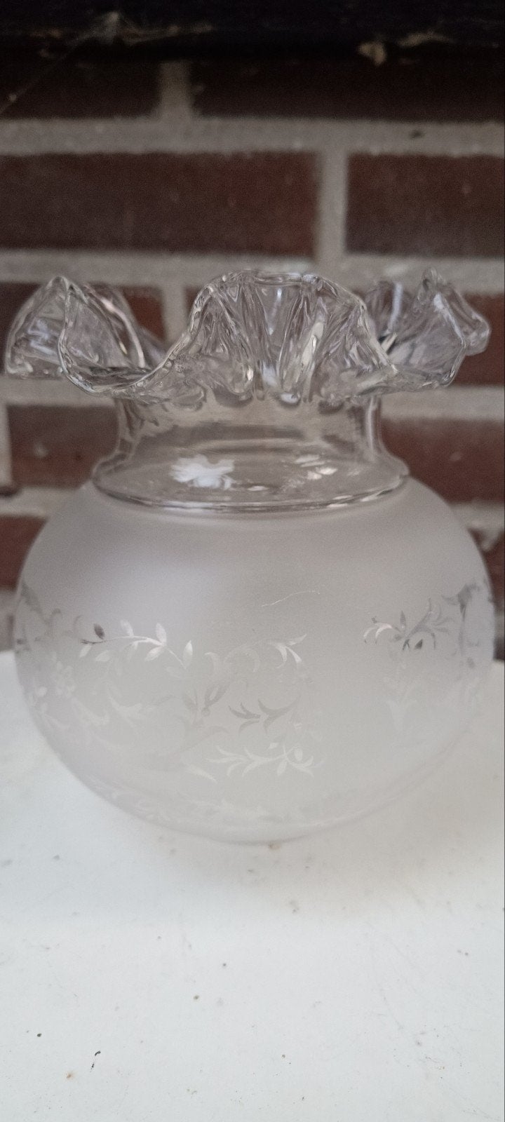 Mooie glazen lampenkap met bloemmotief, Ophalen of Verzenden
