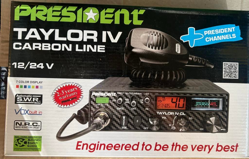 President Taylor IV CB Radio 27 MC 12/24V, Telecommunicatie, Ophalen, Nieuw