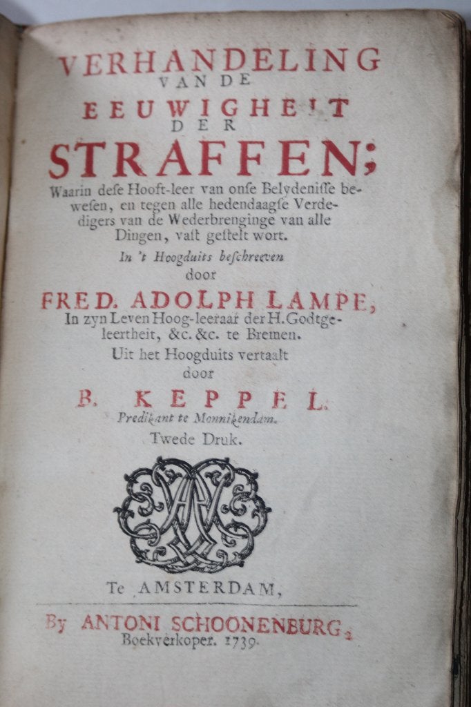 F.A. Lampe - Verhandeling van de eeuwigheit der straffen, Ophalen of Verzenden