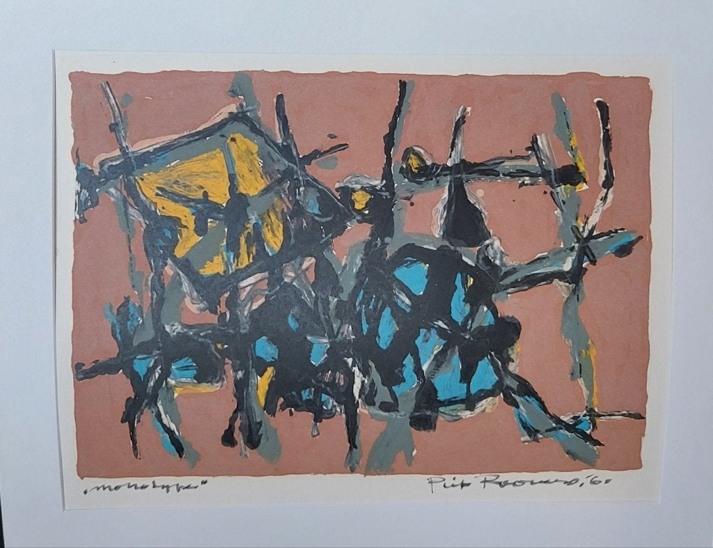 Piet Roovers 1924-1997 monotype 34 x 47 cm, Ophalen