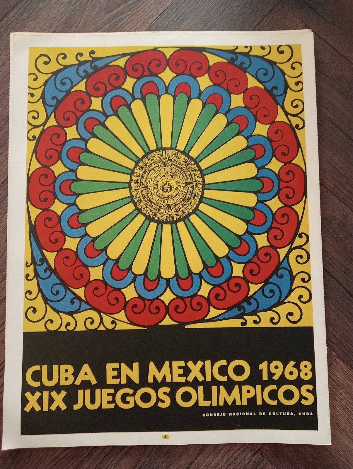 Cubaanse Affiche Olympische spelen Mexico 1968, Ophalen of Verzenden, Gebruikt, Sport