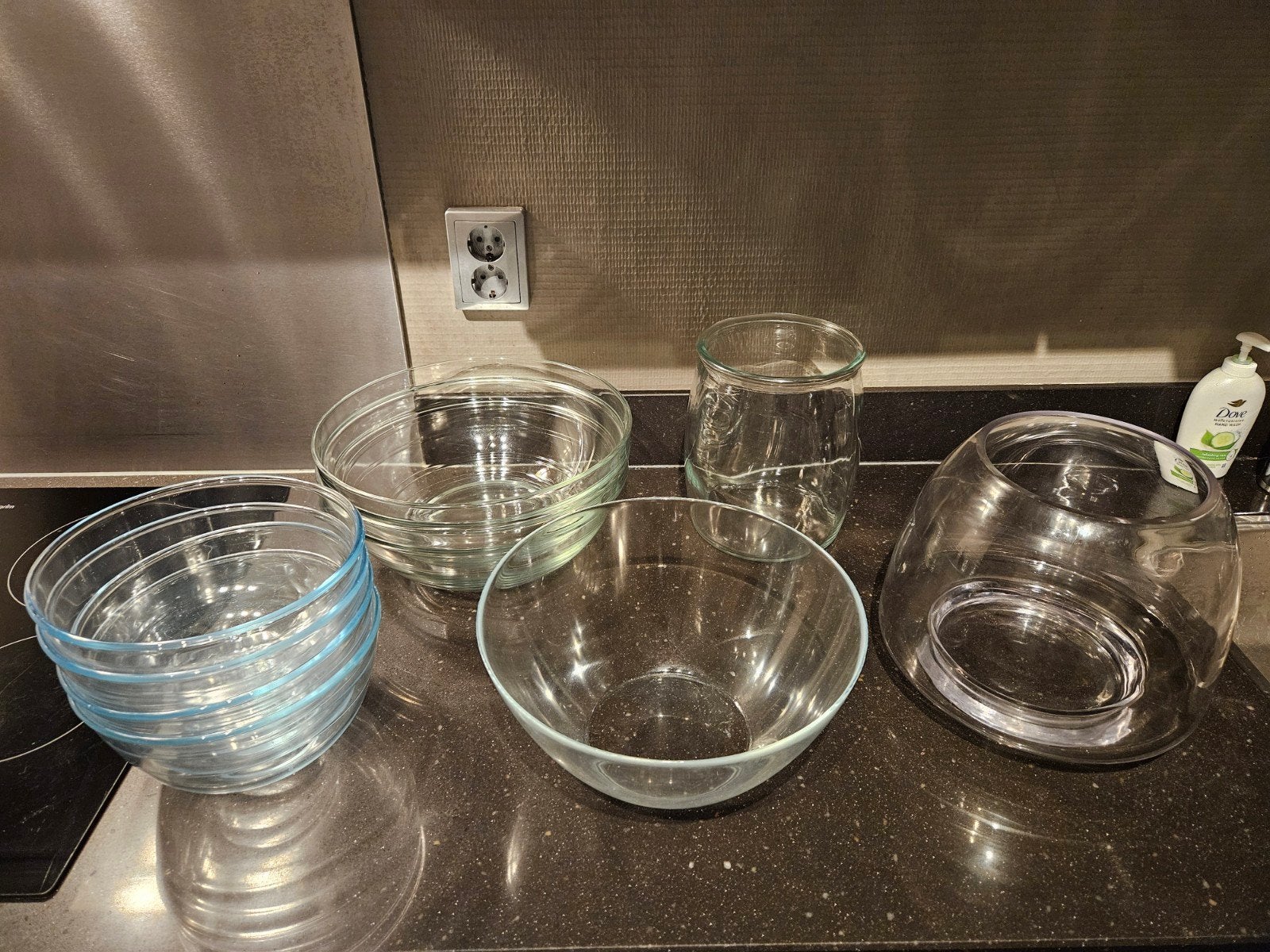 Glazen schalen en vazen set (6 schalen, 3 vazen), Ophalen