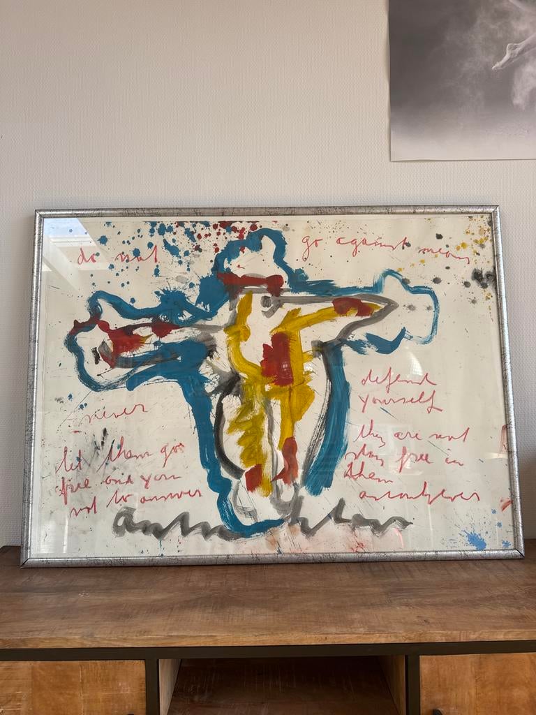 Anton Heyboer - Crucifix (2008) - 113x83 cm, Antiek en Kunst, Kunst | Schilderijen | Abstract, Ophalen